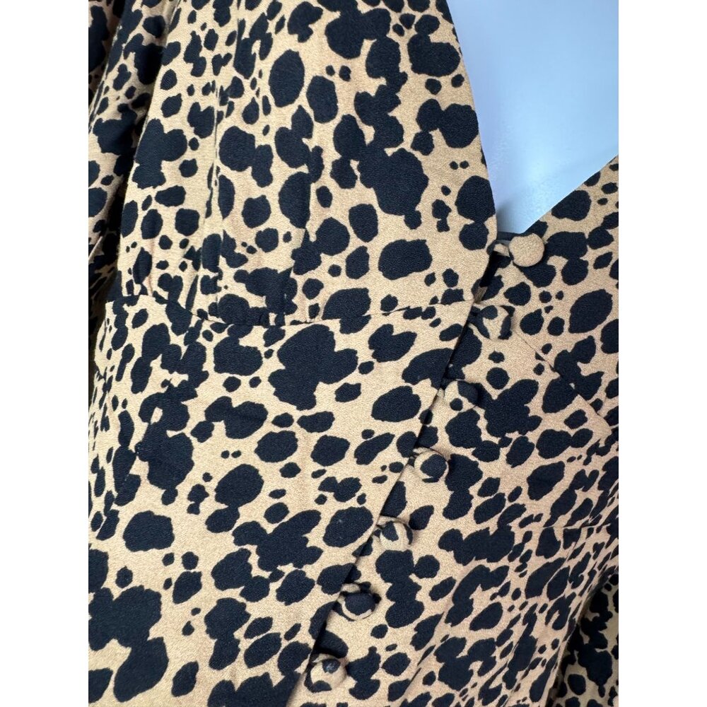 Reformation Leopard Button Front Long Sleeves Top… - image 13